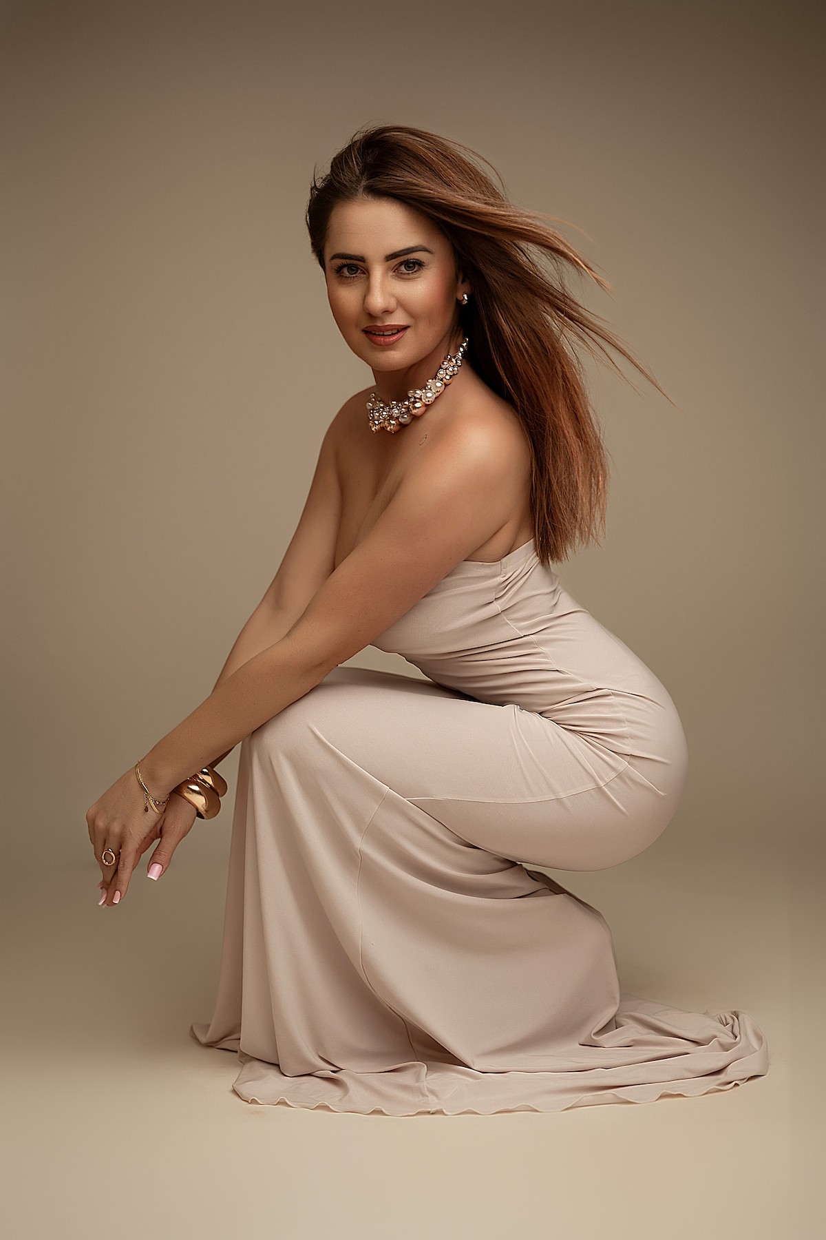 maternity photoshoot dress Werona modern cut out gown fine art style