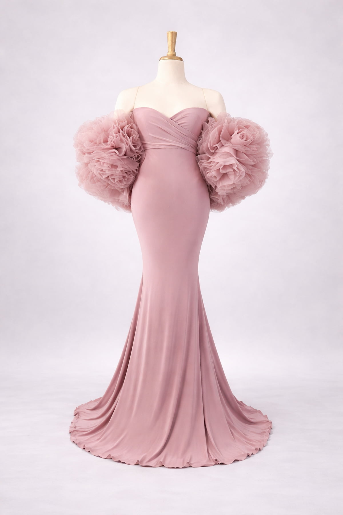 fine art maternity dress with voluminous tulle