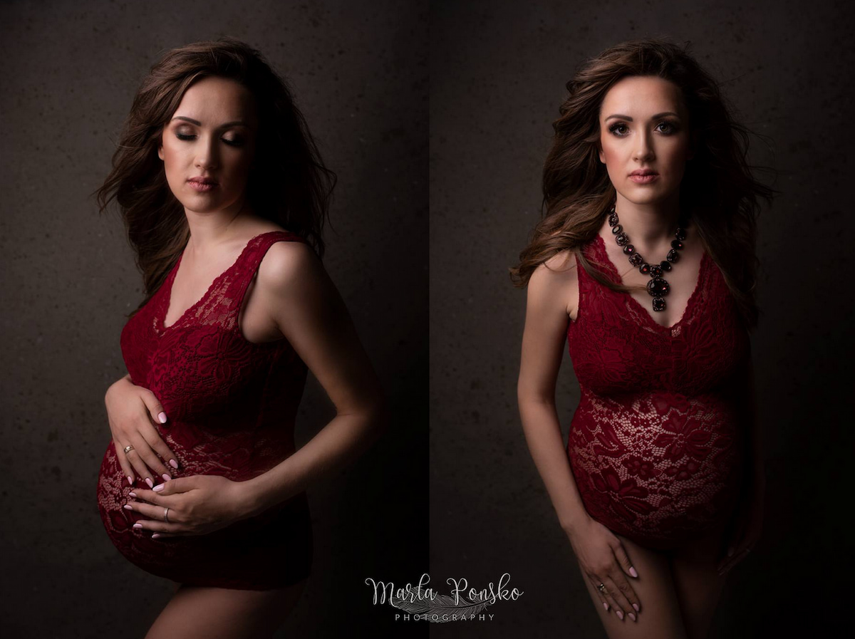 stretch lace pregnancy bodysuit