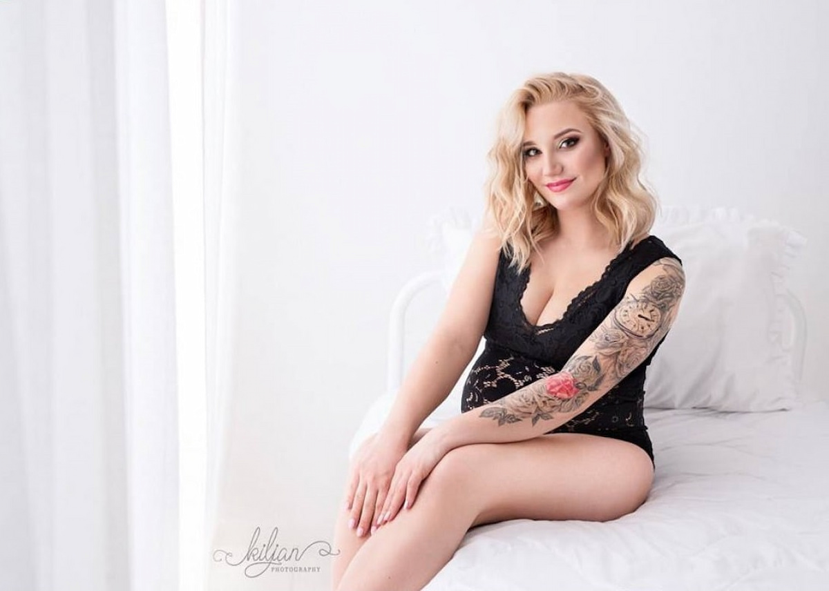 studio maternity lace bodysuit