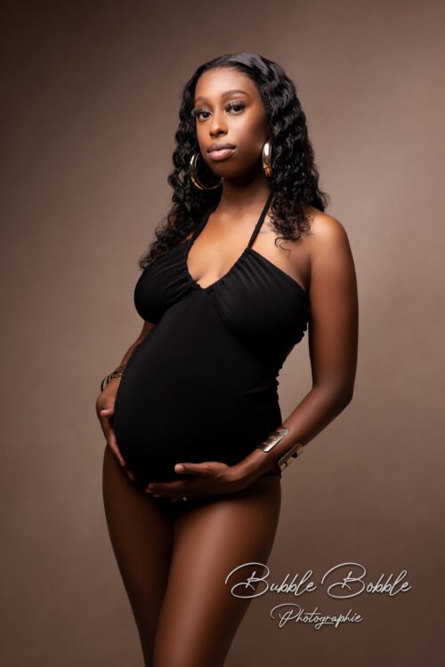 maternity bodysuit with halter neckline