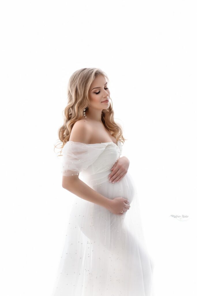 bona pearl tulle studio photoshoot dress
