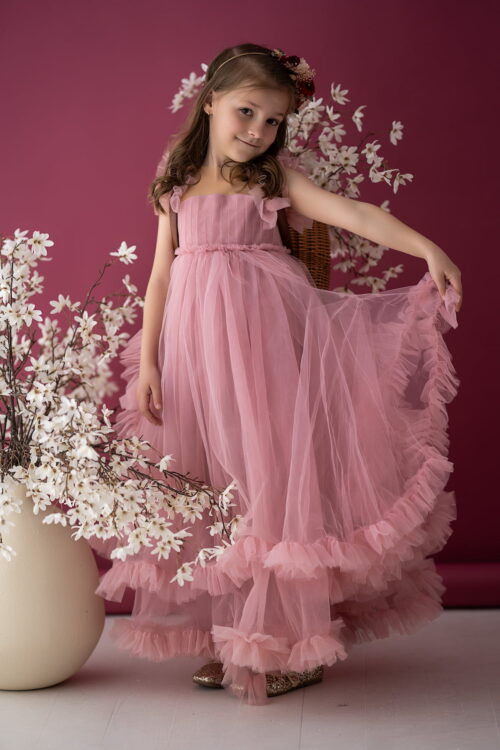 Paloma pink tulle kids dress – Kamaprops